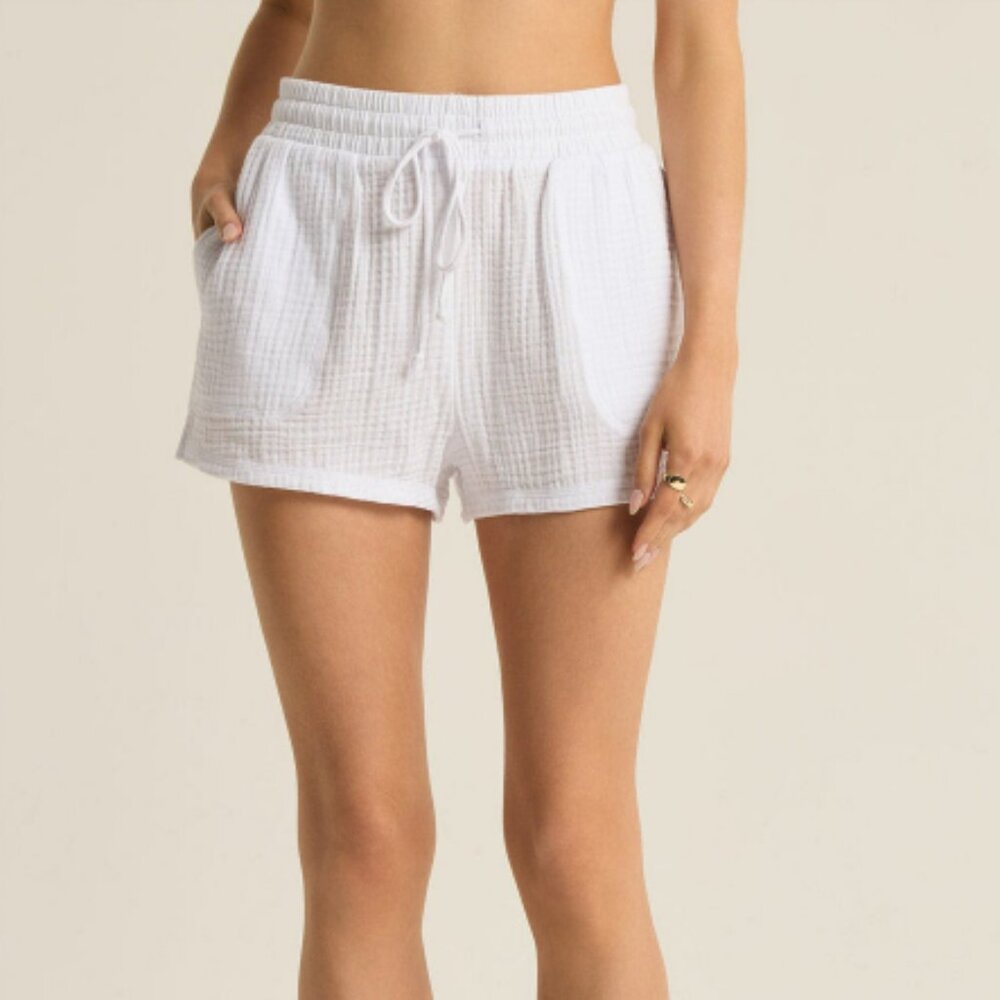 Z Supply Sunny White Gauze Shorts in White